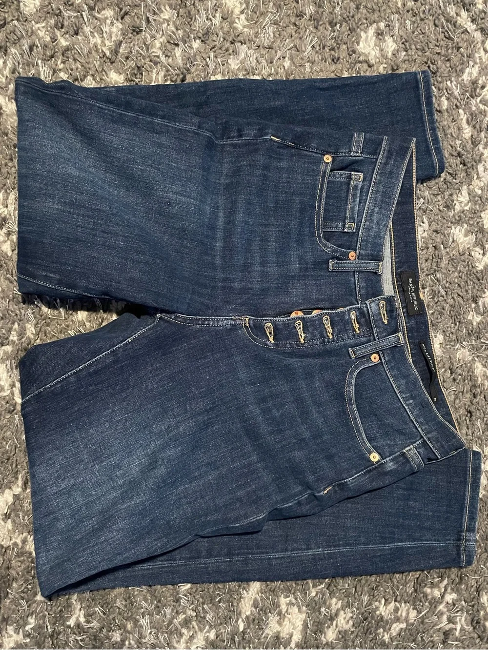 Banana Republic High-Rise Dark Blue Button-Fly Jeans